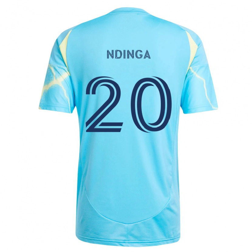 Danxen Uomo Maglia Philippe Ndinga #20 Azzurro Chiaro Nero Giallo Chiaro Kit Gara Away 2026/27 Maglietta
