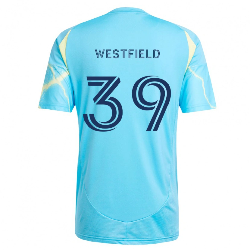 Danxen Uomo Maglia Frankie Westfield #39 Azzurro Chiaro Nero Giallo Chiaro Kit Gara Away 2026/27 Maglietta