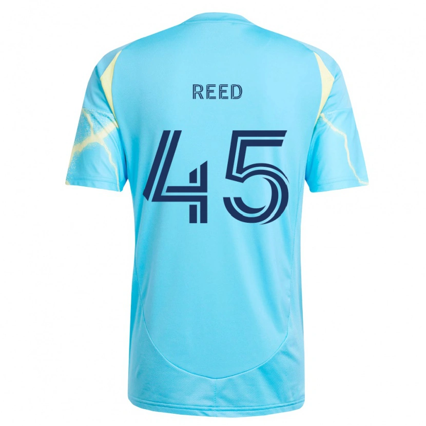 Danxen Uomo Maglia Theo Reed #45 Azzurro Chiaro Nero Giallo Chiaro Kit Gara Away 2026/27 Maglietta