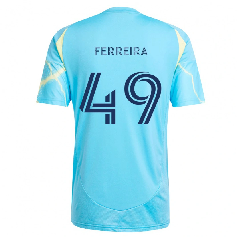 Danxen Uomo Maglia Willyam Ferreira #49 Azzurro Chiaro Nero Giallo Chiaro Kit Gara Away 2026/27 Maglietta
