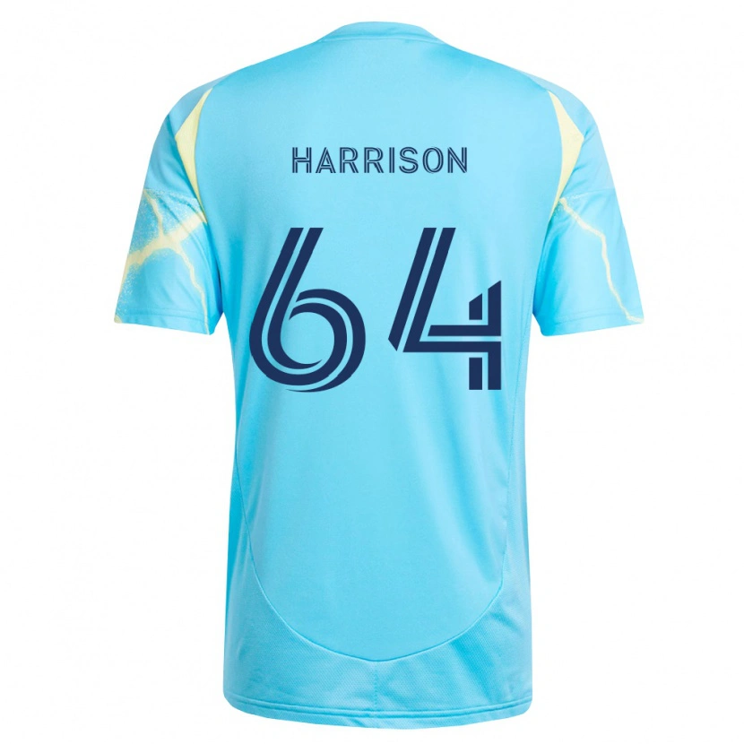 Danxen Uomo Maglia Joshua Harrison #64 Azzurro Chiaro Nero Giallo Chiaro Kit Gara Away 2026/27 Maglietta