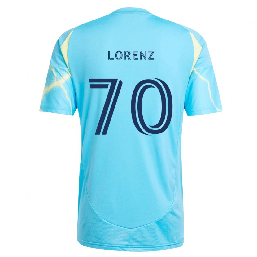 Danxen Uomo Maglia Charli Lorenz #70 Azzurro Chiaro Nero Giallo Chiaro Kit Gara Away 2026/27 Maglietta