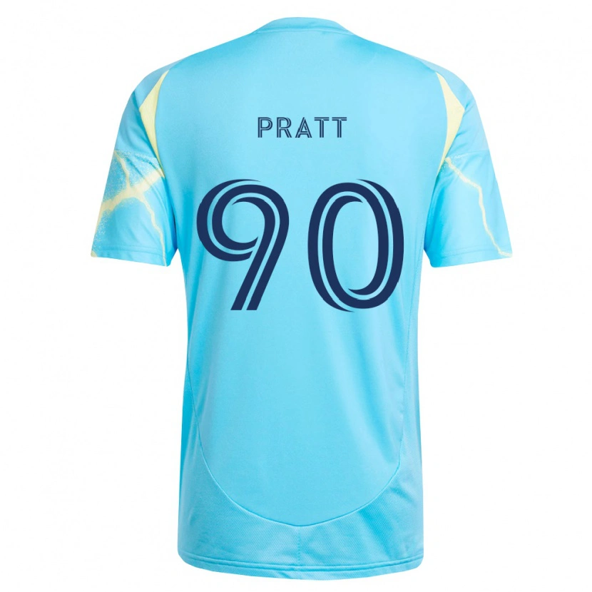 Danxen Uomo Maglia Oliver Pratt #90 Azzurro Chiaro Nero Giallo Chiaro Kit Gara Away 2026/27 Maglietta