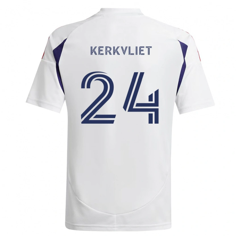 Danxen Uomo Maglia Max Kerkvliet #24 Blu Reale Rosso Marrone Kit Gara Away 2026/27 Maglietta