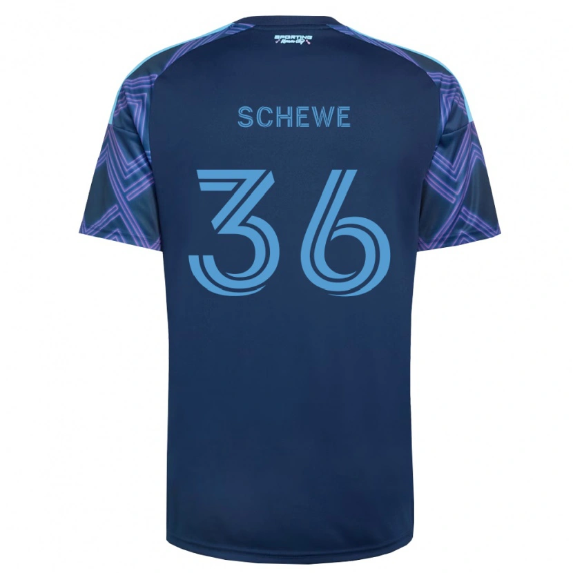 Danxen Uomo Maglia Ryan Schewe #36 Blu Reale Viola Kit Gara Away 2026/27 Maglietta