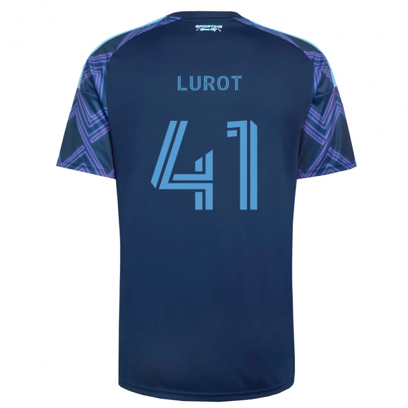Danxen Uomo Maglia Pierre Lurot #41 Blu Reale Viola Kit Gara Away 2026/27 Maglietta