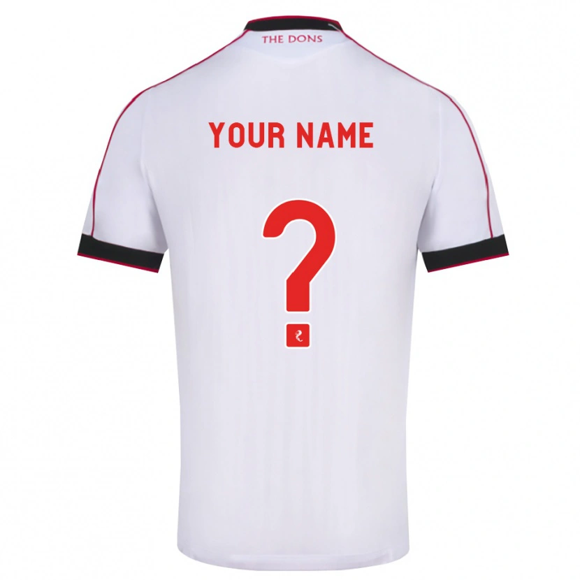 Danxen Uomo Maglia Il Tuo Nome #0 Bianco Rosso Nero Kit Gara Away 2026/27 Maglietta