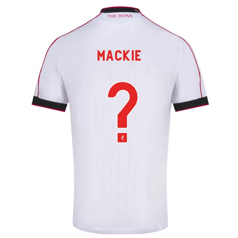 Danxen Uomo Maglia Fraser Mackie #0 Bianco Rosso Nero Kit Gara Away 2026/27 Maglietta
