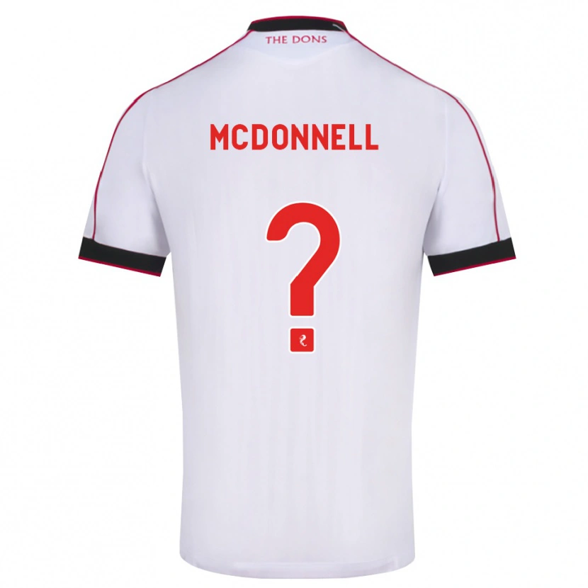 Danxen Uomo Maglia Noah Mcdonnell #0 Bianco Rosso Nero Kit Gara Away 2026/27 Maglietta