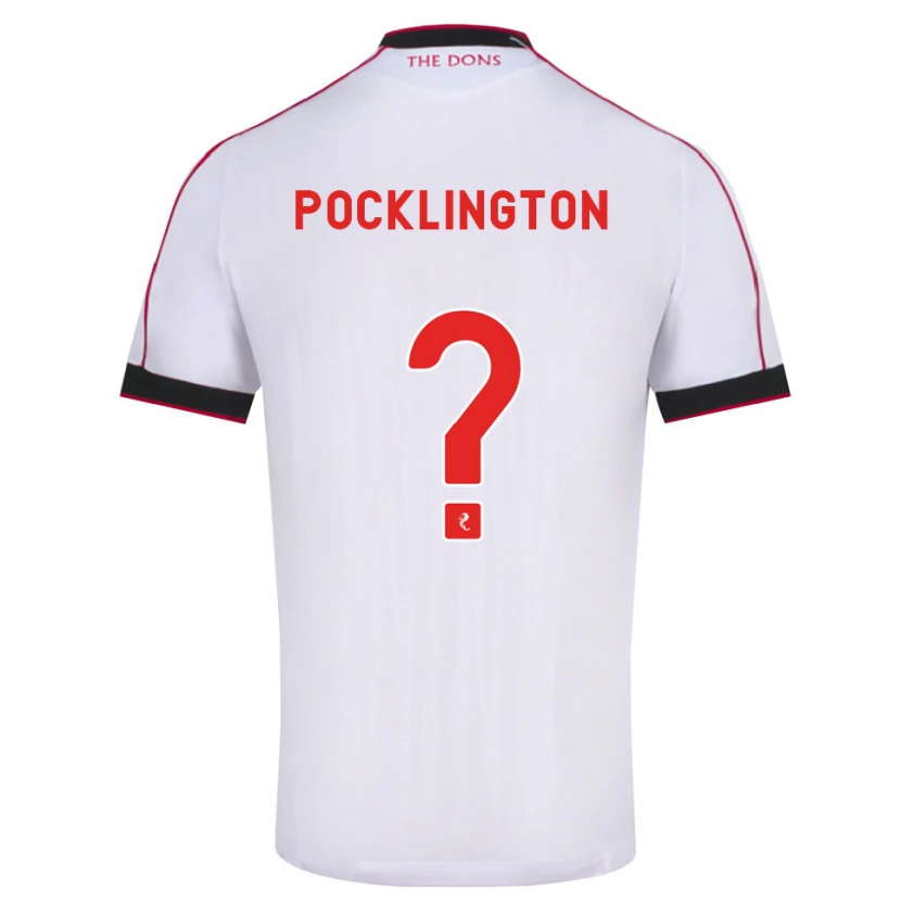 Danxen Uomo Maglia Max Pocklington #0 Bianco Rosso Nero Kit Gara Away 2026/27 Maglietta