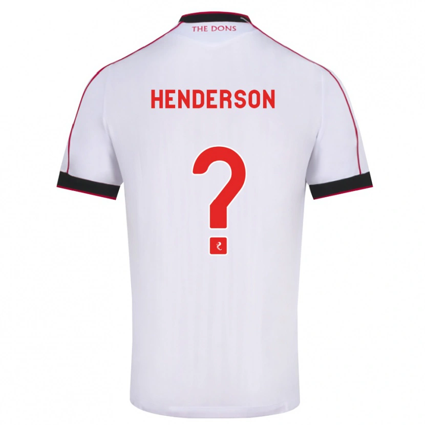 Danxen Uomo Maglia Jay Henderson #0 Bianco Rosso Nero Kit Gara Away 2026/27 Maglietta