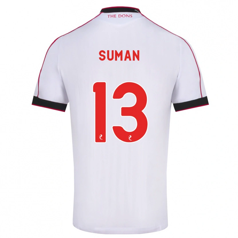 Danxen Uomo Maglia Nick Suman #13 Bianco Rosso Nero Kit Gara Away 2026/27 Maglietta