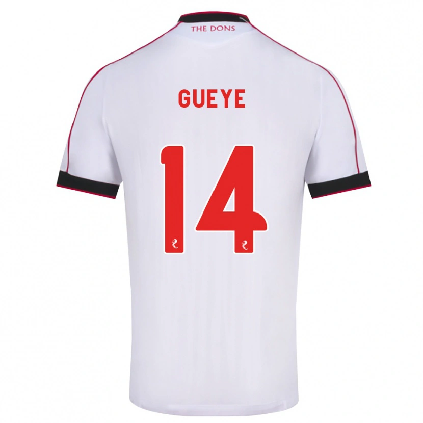 Danxen Uomo Maglia Pape Habib Gueye #14 Bianco Rosso Nero Kit Gara Away 2026/27 Maglietta