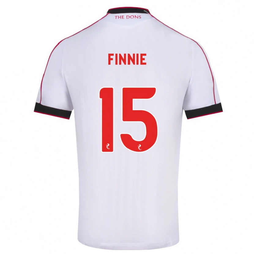 Danxen Uomo Maglia Maddison Finnie #15 Bianco Rosso Nero Kit Gara Away 2026/27 Maglietta