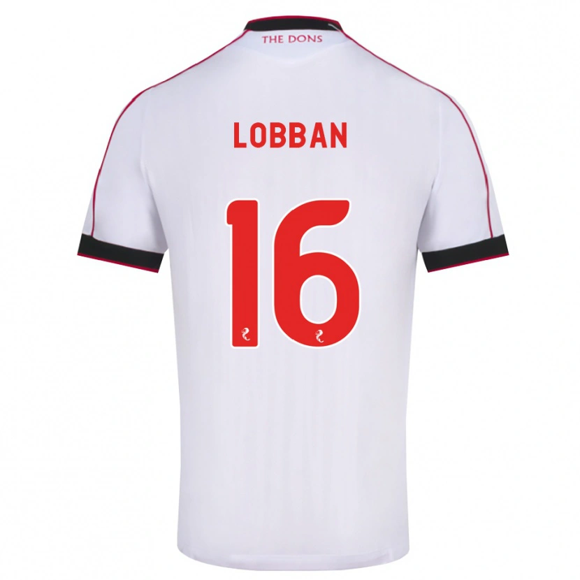 Danxen Uomo Maglia Dylan Lobban #16 Bianco Rosso Nero Kit Gara Away 2026/27 Maglietta
