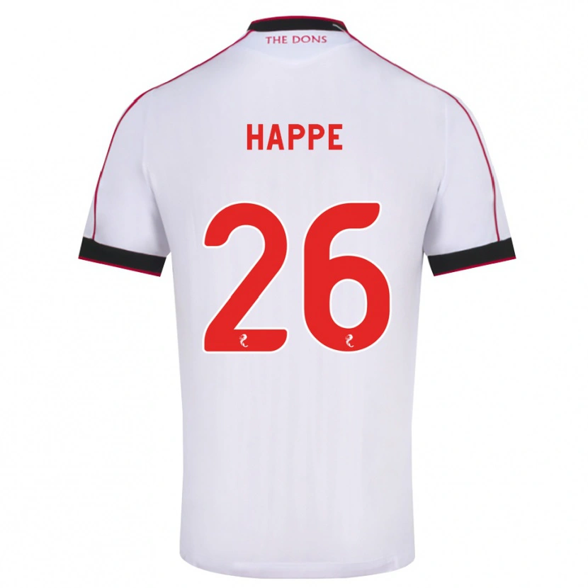 Danxen Uomo Maglia Dan Happe #26 Bianco Rosso Nero Kit Gara Away 2026/27 Maglietta