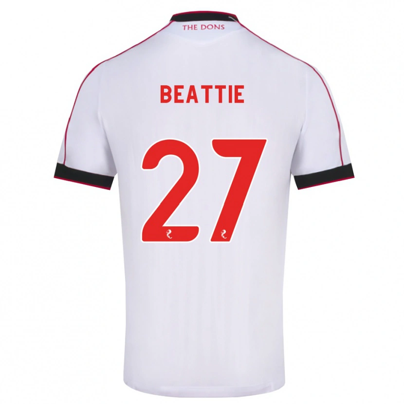 Danxen Uomo Maglia Kerry Beattie #27 Bianco Rosso Nero Kit Gara Away 2026/27 Maglietta