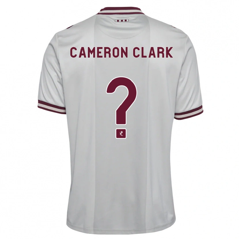 Danxen Uomo Maglia Cameron Clark #0 Borgogna Bianco Kit Gara Away 2026/27 Maglietta