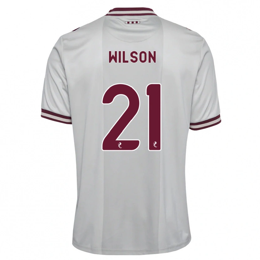 Danxen Uomo Maglia James Wilson #21 Borgogna Bianco Kit Gara Away 2026/27 Maglietta