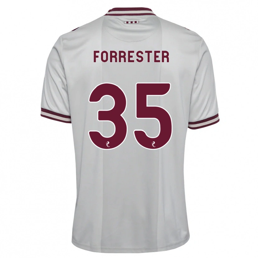 Danxen Uomo Maglia Adam Forrester #35 Borgogna Bianco Kit Gara Away 2026/27 Maglietta