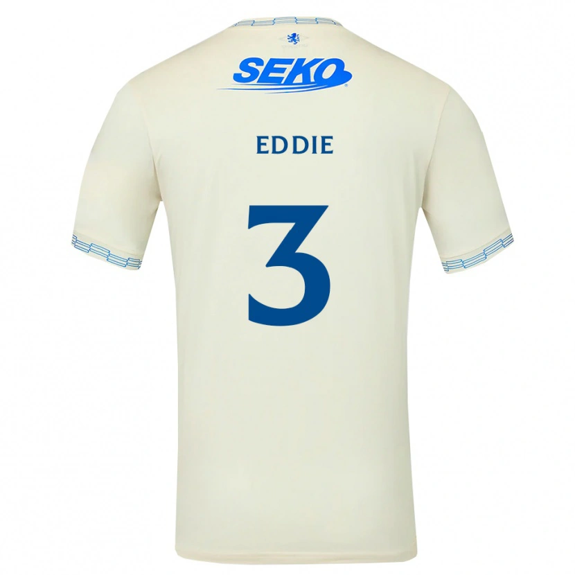 Danxen Uomo Maglia Leah Eddie #3 Bianco Blu Cielo Profondo Kit Gara Away 2026/27 Maglietta