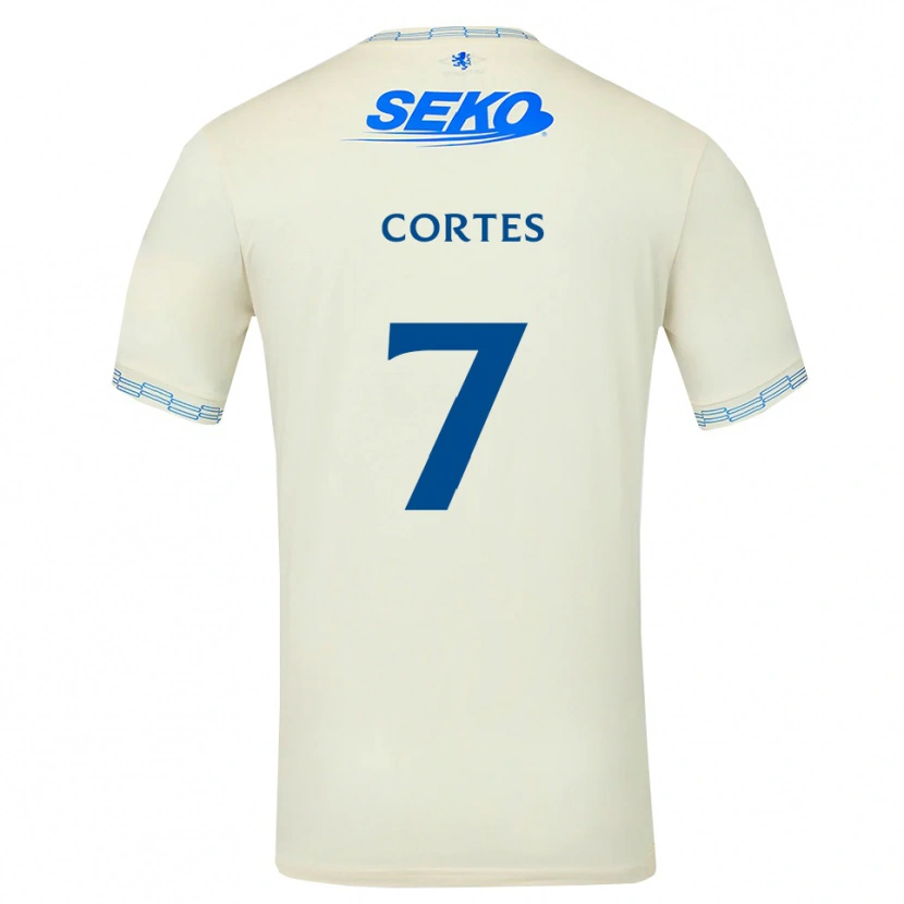 Danxen Uomo Maglia Óscar Cortés #7 Bianco Blu Cielo Profondo Kit Gara Away 2026/27 Maglietta
