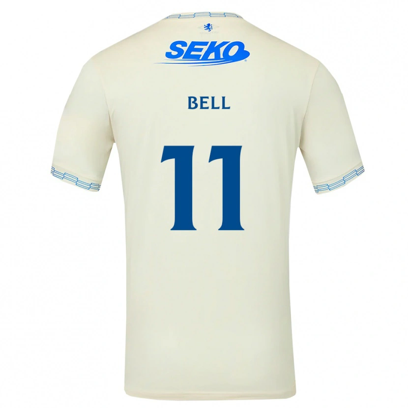 Danxen Uomo Maglia Megan Bell #11 Bianco Blu Cielo Profondo Kit Gara Away 2026/27 Maglietta