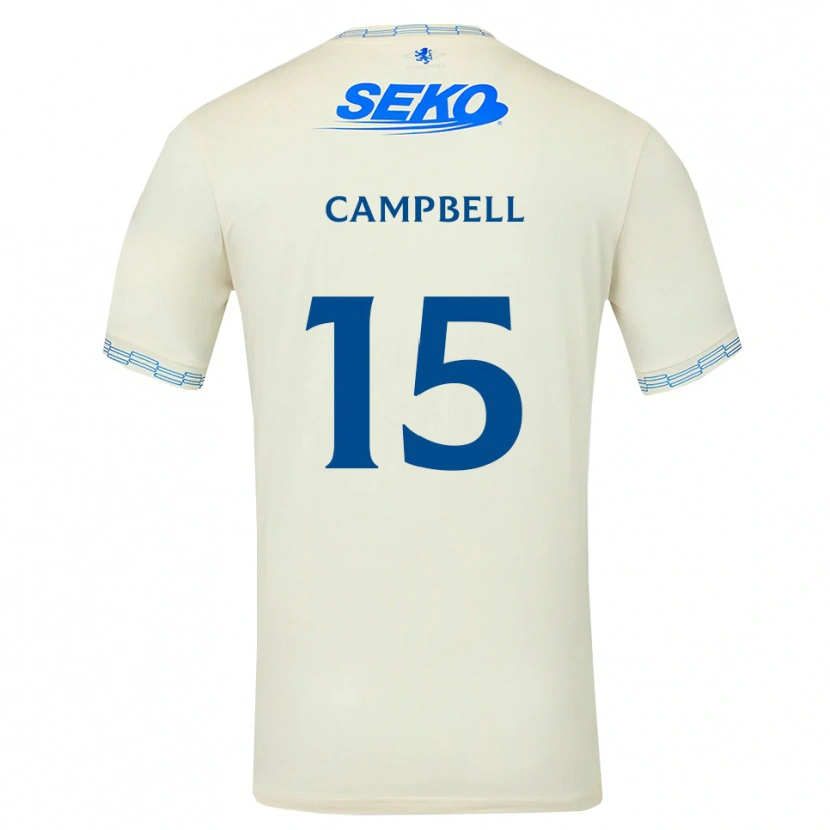 Danxen Uomo Maglia Connor Campbell #15 Bianco Blu Cielo Profondo Kit Gara Away 2026/27 Maglietta