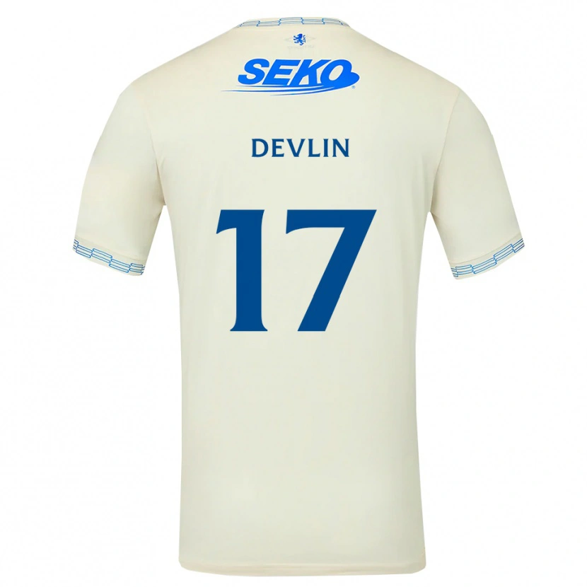 Danxen Uomo Maglia Cammy Devlin #17 Bianco Blu Cielo Profondo Kit Gara Away 2026/27 Maglietta