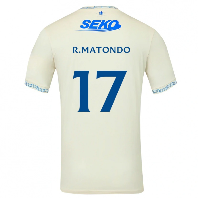 Danxen Uomo Maglia Rabbi Matondo #17 Bianco Blu Cielo Profondo Kit Gara Away 2026/27 Maglietta