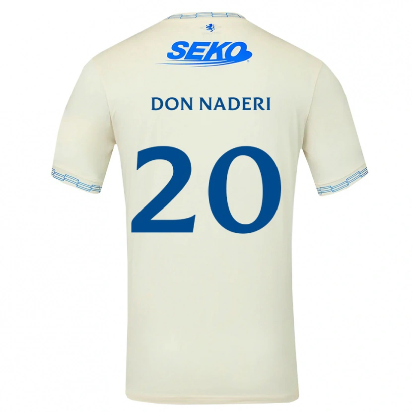 Danxen Uomo Maglia Ryan Naderi #20 Bianco Blu Cielo Profondo Kit Gara Away 2026/27 Maglietta