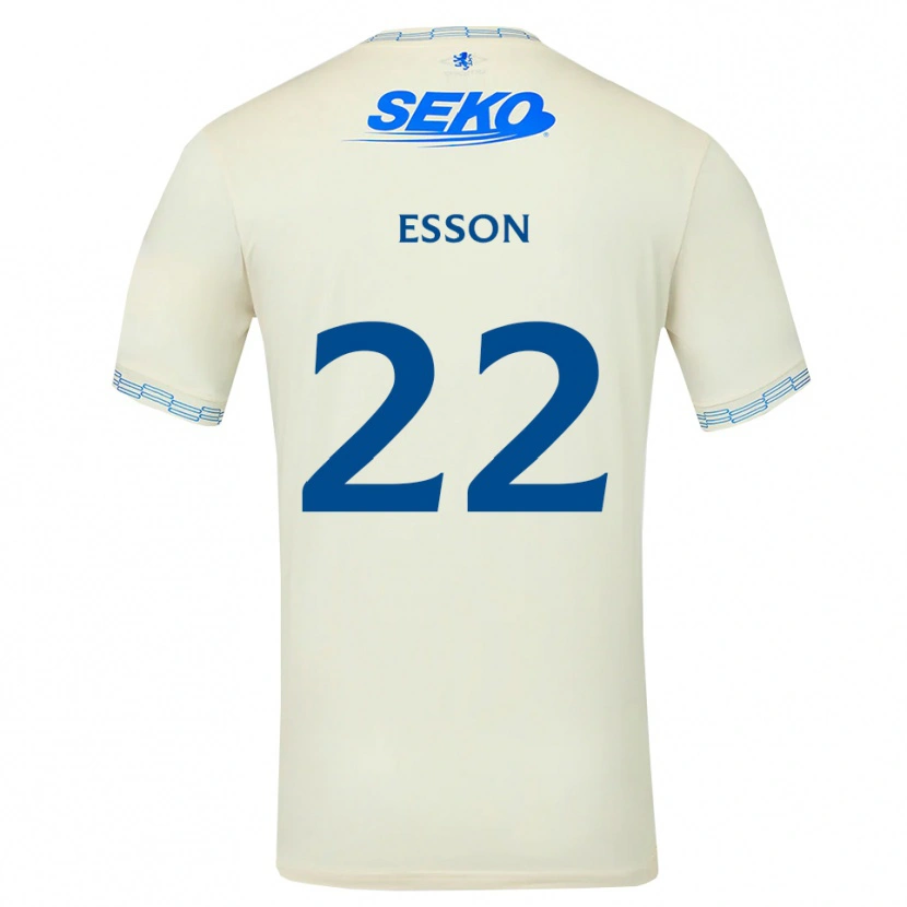 Danxen Uomo Maglia Victoria Esson #22 Bianco Blu Cielo Profondo Kit Gara Away 2026/27 Maglietta