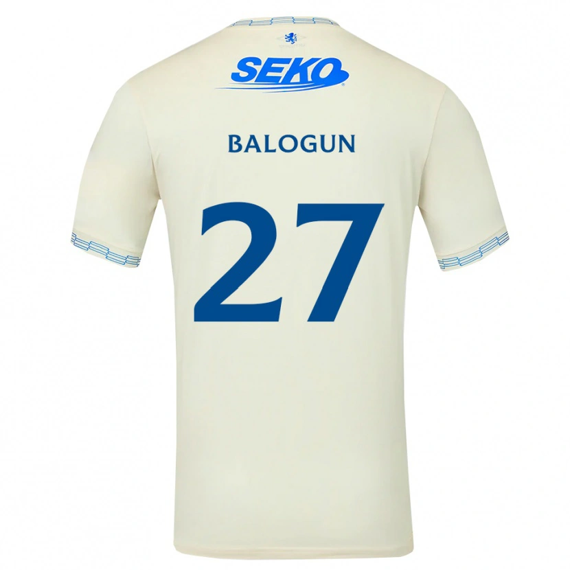 Danxen Uomo Maglia Leon Balogun #27 Bianco Blu Cielo Profondo Kit Gara Away 2026/27 Maglietta