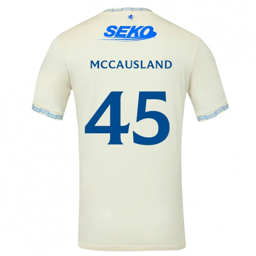 Danxen Uomo Maglia Ross Mccausland #45 Bianco Blu Cielo Profondo Kit Gara Away 2026/27 Maglietta