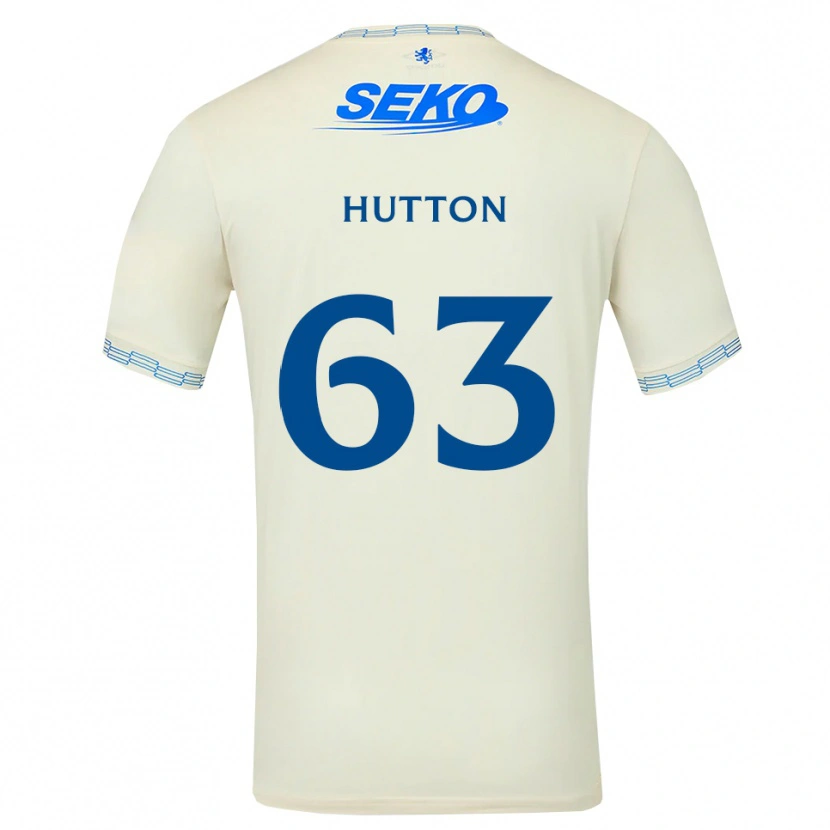 Danxen Uomo Maglia Zander Hutton #63 Bianco Blu Cielo Profondo Kit Gara Away 2026/27 Maglietta