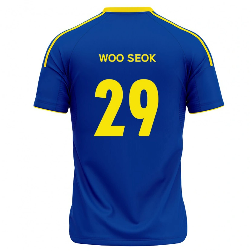 Danxen Donna Maglia Woo-Seok Jung #29 Blu Reale Giallo Kit Gara Home 2026/27 Maglietta