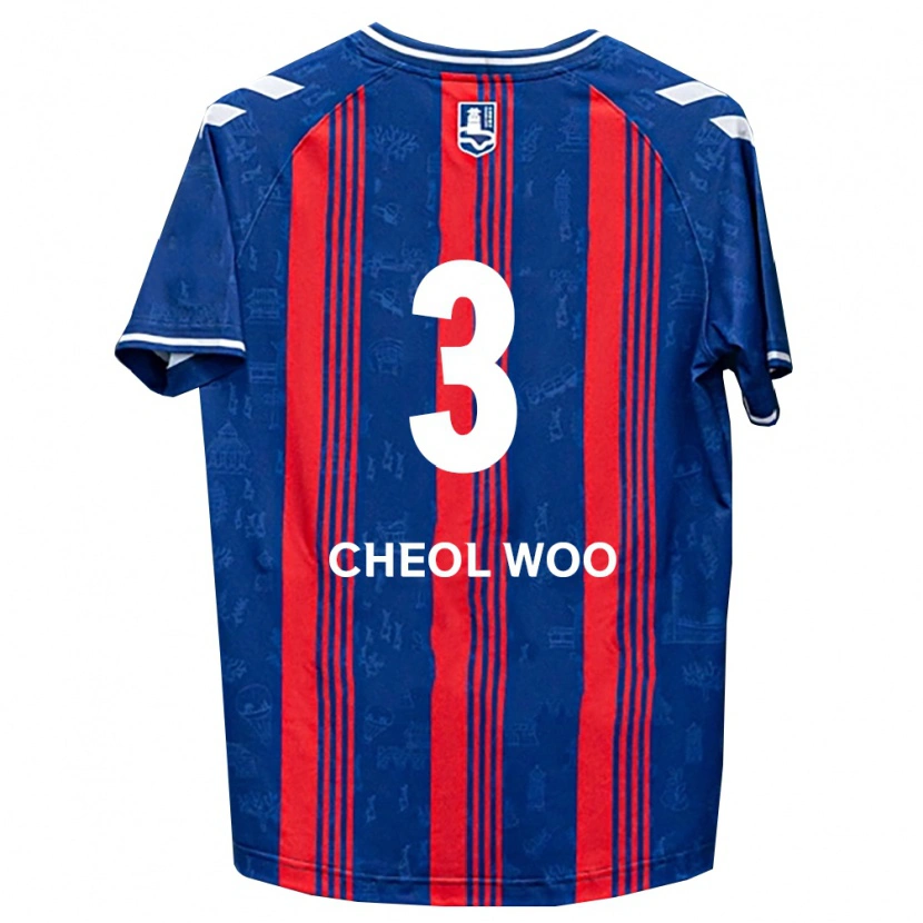 Danxen Donna Maglia Cheol-Woo Park #3 Blu Rosso Bianco Kit Gara Home 2026/27 Maglietta