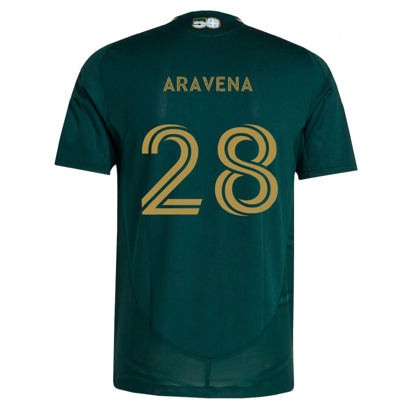 Danxen Donna Maglia Alexander Aravena #28 Verde Scuro Marrone Kit Gara Home 2026/27 Maglietta