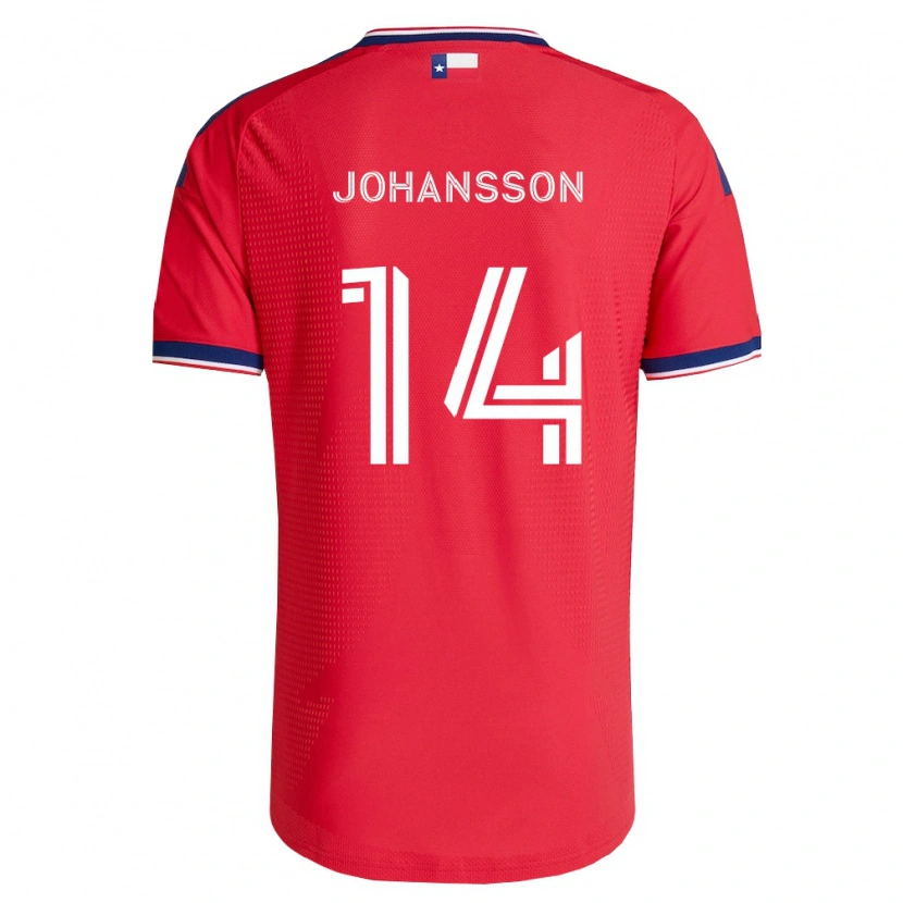 Danxen Donna Maglia Herman Johansson #14 Rosso Blu Bianco Kit Gara Home 2026/27 Maglietta