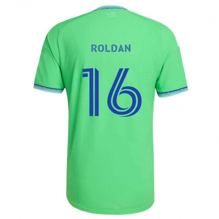 Danxen Donna Maglia Álex Roldán #16 Verde Azzurro Kit Gara Home 2026/27 Maglietta