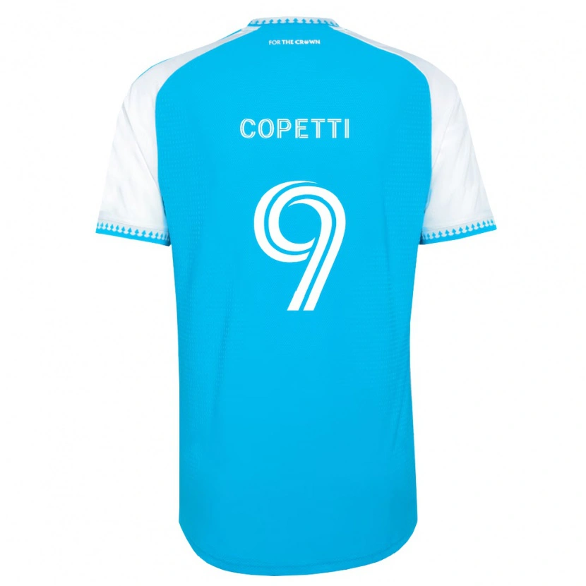 Danxen Donna Maglia Enzo Copetti #9 Azzurro Bianco Nero Kit Gara Home 2026/27 Maglietta