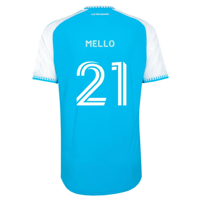Danxen Donna Maglia Vinicius Mello #21 Azzurro Bianco Nero Kit Gara Home 2026/27 Maglietta