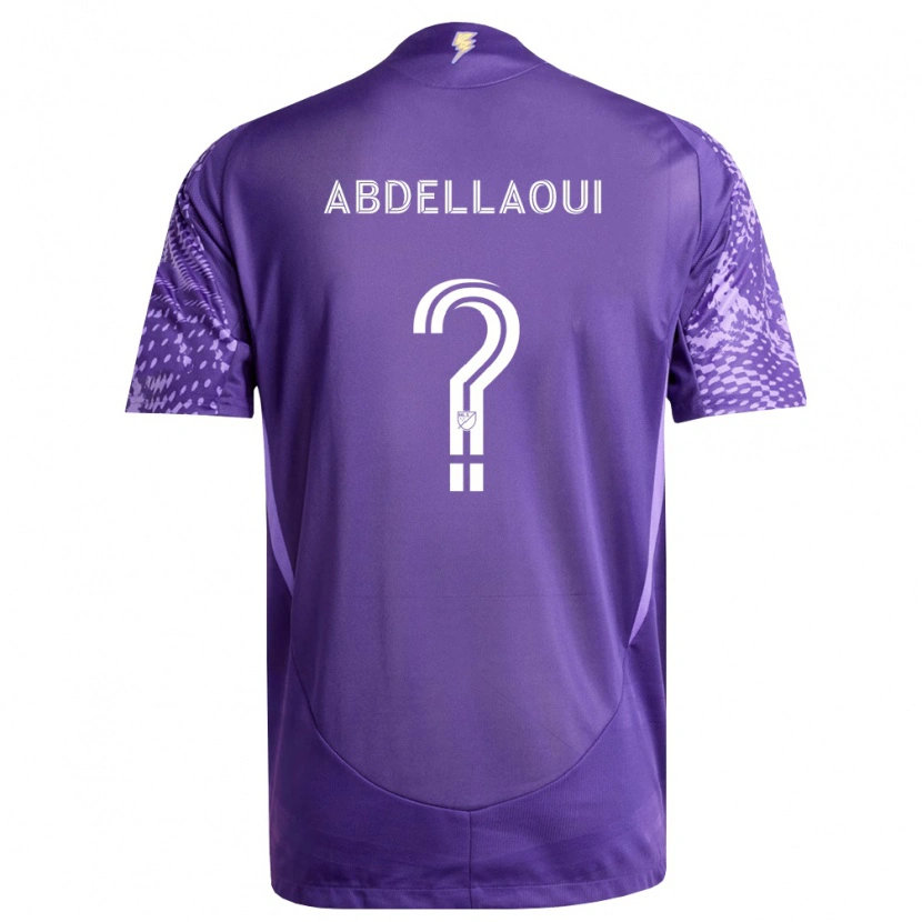 Danxen Donna Maglia Noham Abdellaoui #0 Viola Bianco Kit Gara Home 2026/27 Maglietta