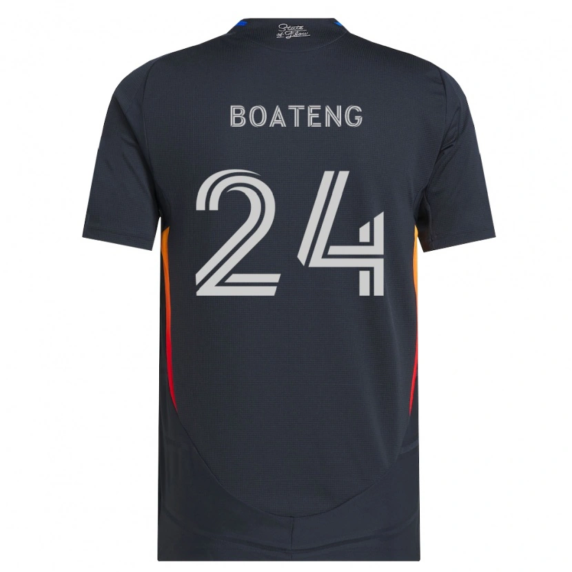 Danxen Donna Maglia Emmanuel Boateng #24 Grigio Scuro Rosso Kit Gara Home 2026/27 Maglietta