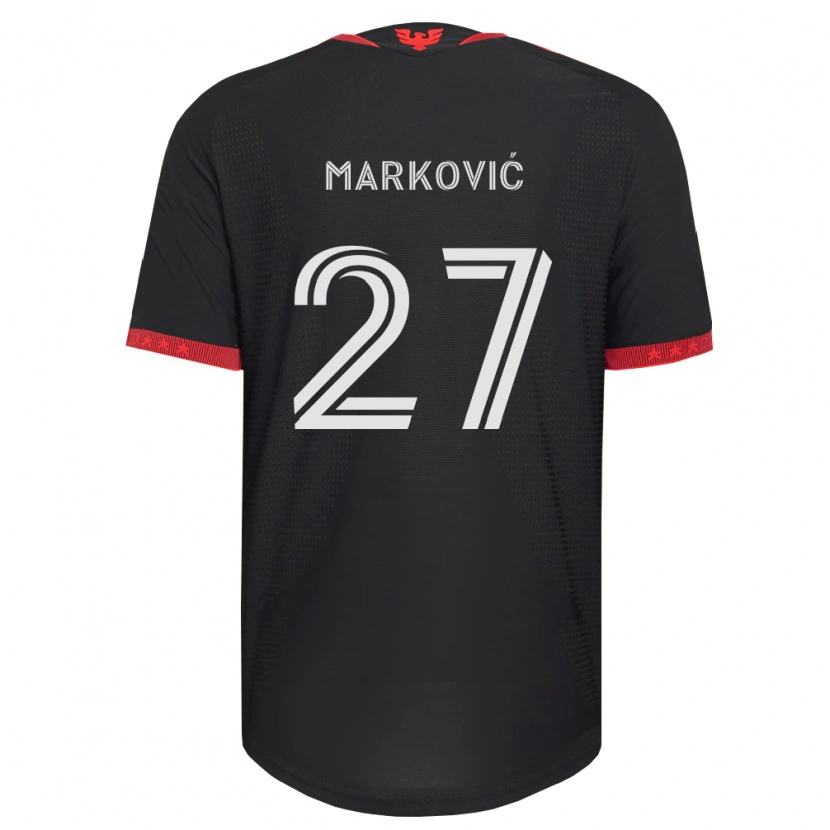 Danxen Donna Maglia Nikola Marković #27 Nero Bianco Rosso Kit Gara Home 2026/27 Maglietta