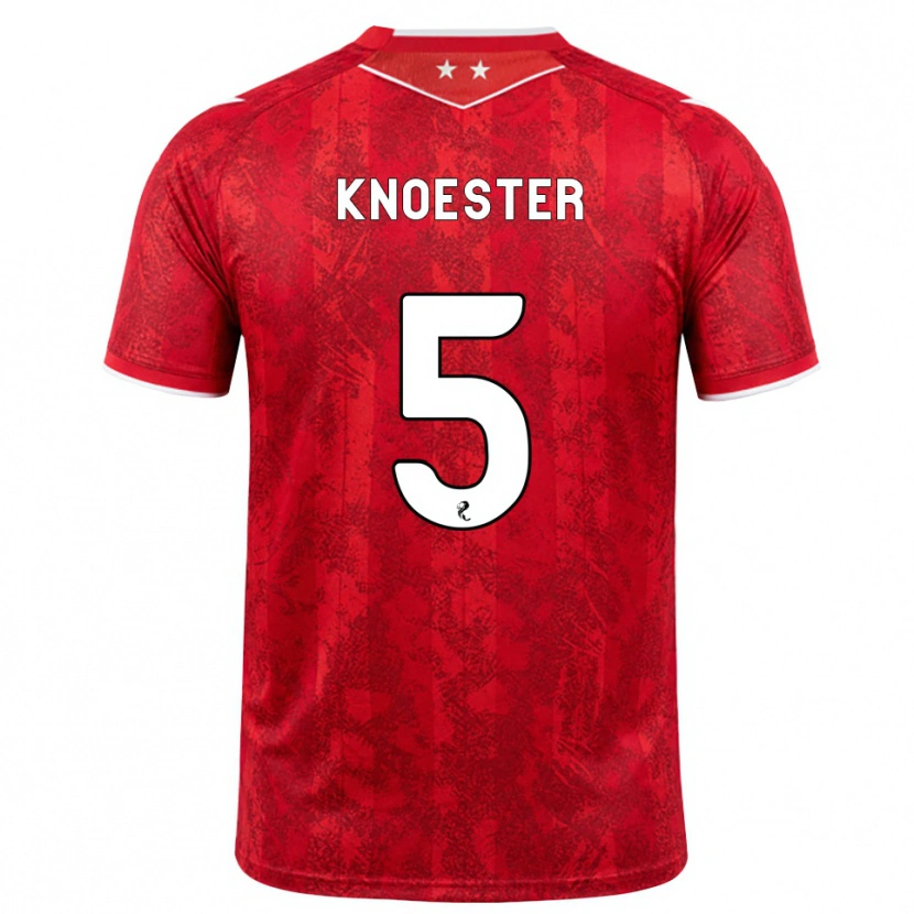 Danxen Donna Maglia Mats Knoester #5 Bianco Rosso Kit Gara Home 2026/27 Maglietta