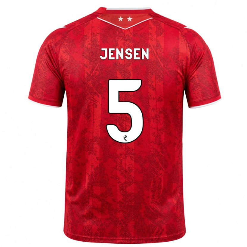 Danxen Donna Maglia Richard Jensen #5 Bianco Rosso Kit Gara Home 2026/27 Maglietta