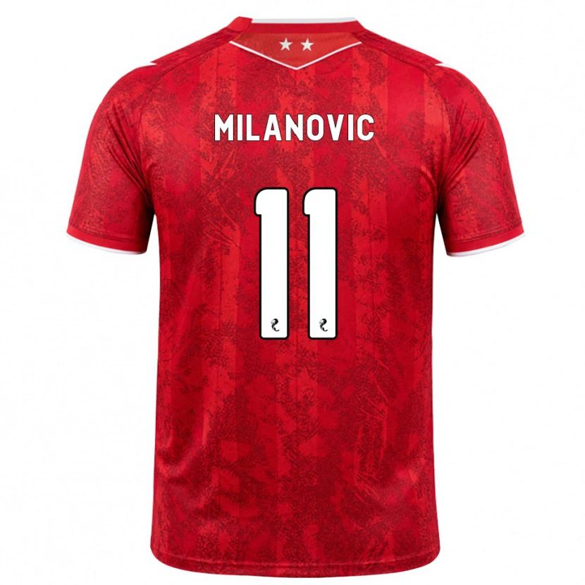 Danxen Donna Maglia Nicolas Milanovic #11 Bianco Rosso Kit Gara Home 2026/27 Maglietta