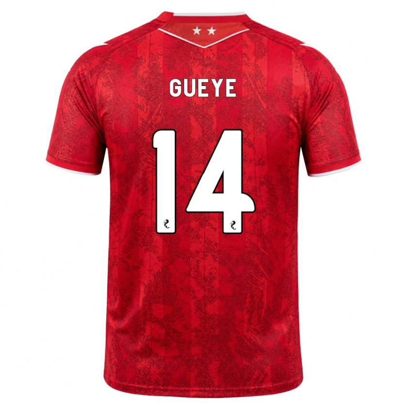 Danxen Donna Maglia Pape Habib Gueye #14 Bianco Rosso Kit Gara Home 2026/27 Maglietta