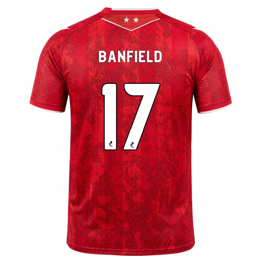 Danxen Donna Maglia Keeley Banfield #17 Bianco Rosso Kit Gara Home 2026/27 Maglietta